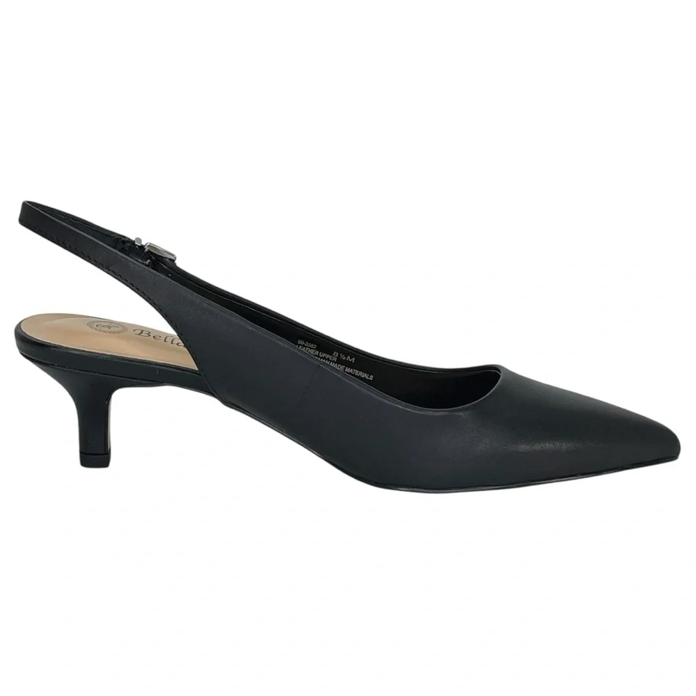 Bella Vita Scarlett Black Leather Womens Slingback Heels Size 8.5M - Picture 5 of 13